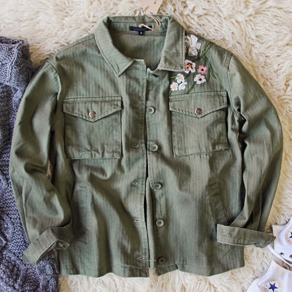 Sargent Rose Cute Military Shirt Jacket
